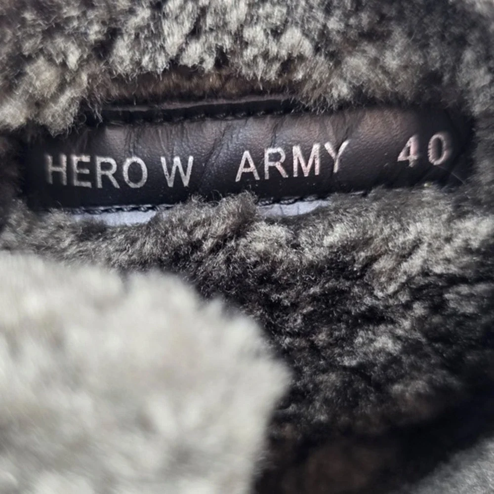 Mackage Womens 40 HERO-W Shearling Lined‎ Winter Boots in Army Green